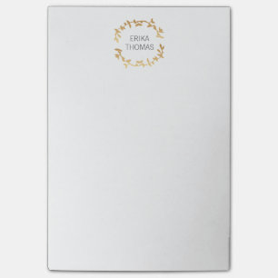 Post-it® LOGO D'ALERTE EN FEUILLES BOHÉMIENNES dans GOLD Po