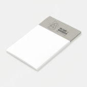 Post-it® Logo d'architecture géométrique Abstrait Lin/Noir (Incliné)