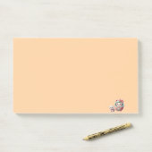 Post-it® Logo de Daruma japonais mignon avec l'amour des ch (Sur un bureau)