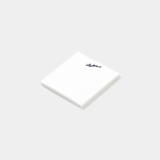 Post-it® Logo de Fishers Island Post-its - bleu (Incliné)