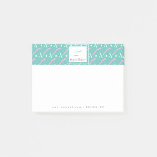 Post-it® Logo de gâteau de boulangerie de paillettes de con