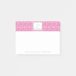 Post-it® Logo de gâteau de boulangerie de paillettes de con