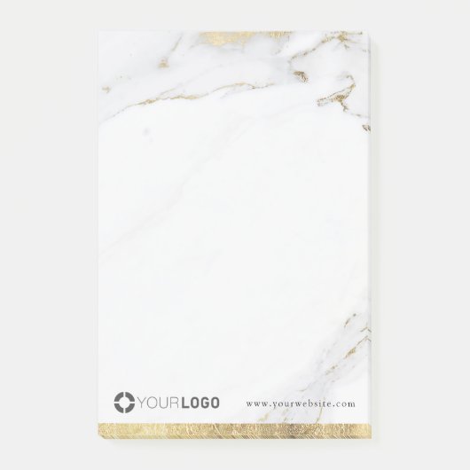 Post-it® Logo de la société luxueuse de faux marbre doré (Devant)