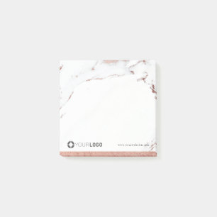 Post-it® Logo de la société moderne en marbre d'or rose