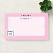 Post-it® Logo de l'école enseignant important rose (Bureau)