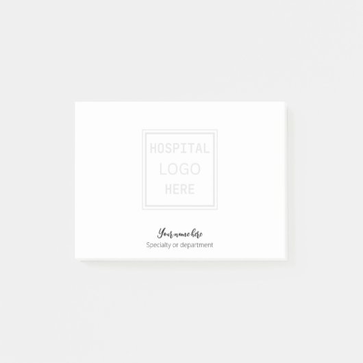 Post-it® Logo de l'hôpital & nom & département nuse poste d (Devant)