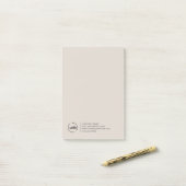 Post-it® Logo de société moderne professionnel beige (Sur un bureau)