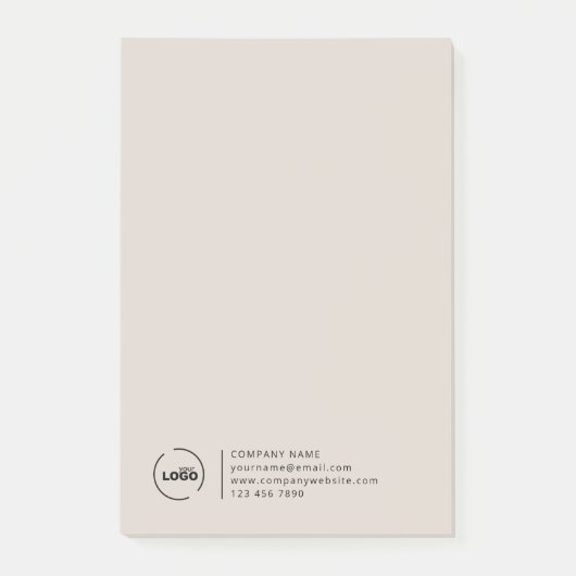 Post-it® Logo de société moderne professionnel beige (Devant)