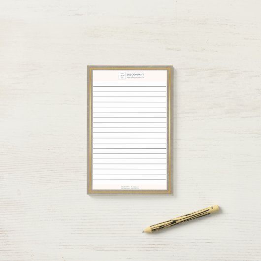 Post-it® Logo de texture or tendance Lined (Sur un bureau)