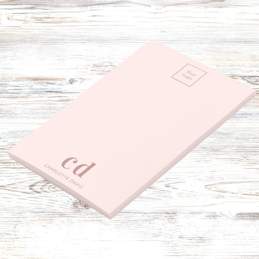 Post-it® Logo d'entreprise Blush rose monogramme