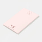 Post-it® Logo d'entreprise Blush rose monogramme (Incliné)