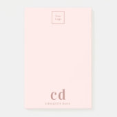Post-it® Logo d'entreprise Blush rose monogramme (Devant)