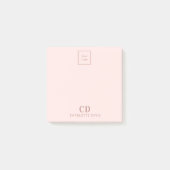 Post-it® Logo d'entreprise Blush rose monogramme (Devant)
