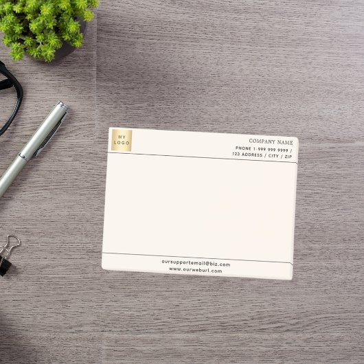 Post-it® Logo d'entreprise crème beige