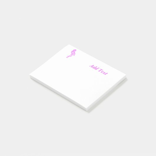 Post-it® Logo d'entreprise de flamingo rose néon texte pers (Incliné)