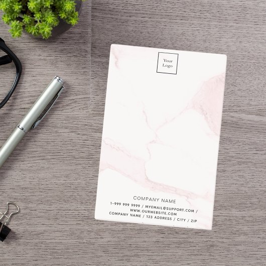 Post-it® Logo d'entreprise en marbre rose