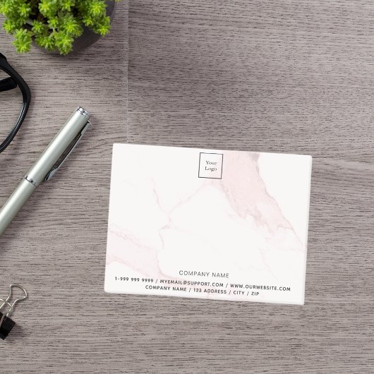 Post-it® Logo d'entreprise en marbre rose