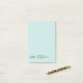 Post-it® Logo d'entreprise moderne clair Turquoise (Sur un bureau)