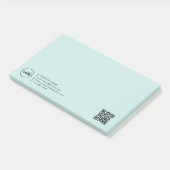Post-it® Logo d'entreprise moderne QR Code léger Turquoise (Incliné)