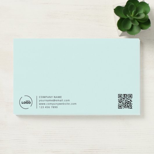 Post-it® Logo d'entreprise moderne QR Code léger Turquoise (Bureau)