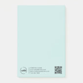 Post-it® Logo d'entreprise moderne QR Code léger Turquoise (Devant)