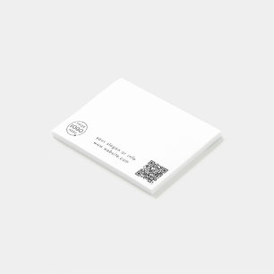 Post-it® Logo d'entreprise QR Code Minimaliste Simple Bla