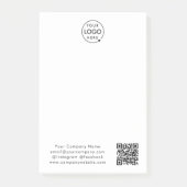 Post-it® Logo d'entreprise | QR Code minimum blanc simple (Devant)