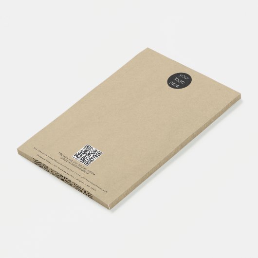 Post-it® Logo d'entreprise QR Code promotionnel Rustique Kr (Incliné)