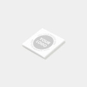 Post-it® Logo d'entreprise & Texte modifiable Blanc & Gris (Incliné)