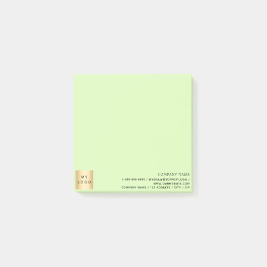 Post-it® Logo d'entreprise vert clair (Devant)