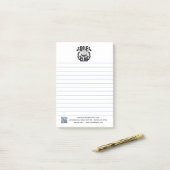 Post-it® Logo du club de golf et code QR lié (Sur un bureau)