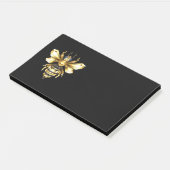 Post-it® Logo Faux Gold Foil Bee Polygonal sur Noir (Incliné)