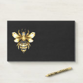 Post-it® Logo Faux Gold Foil Bee Polygonal sur Noir (Sur un bureau)