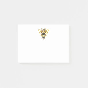 Post-it® Logo Faux Gold Foil Bee Polygonal sur Noir