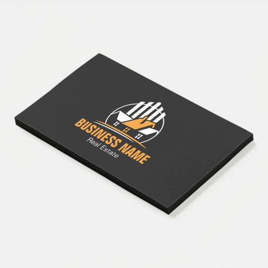 Post-it® Logo immobilier professionnel orange blanc (Incliné)