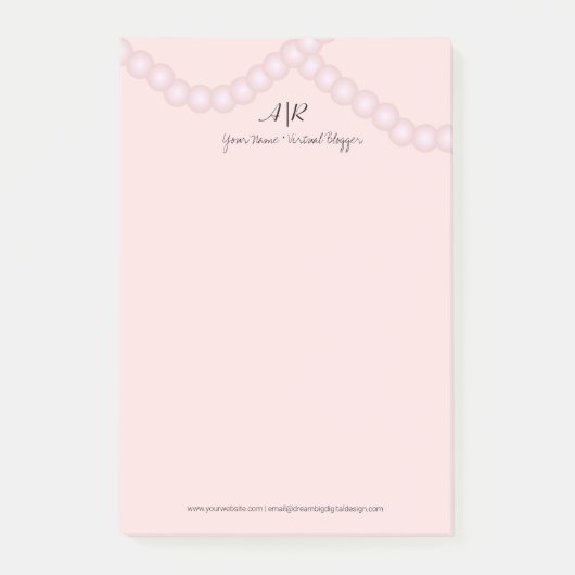Post-it® Logo Initial Perle Affaires Sophistiqué (Devant)