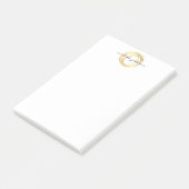 Post-it® Logo Luxe Faux Gold Peint Cercle Designer (Incliné)