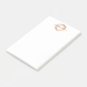 Post-it® Logo Luxe Faux Rose Gold Peint Cercle Designer (Incliné)