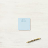 Post-it® Logo moderne bleu clair Initiales & Nom (Sur un bureau)