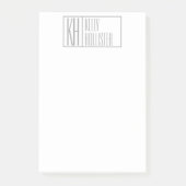 Post-it® Logo Moderne Grey Initiales & Nom (Devant)