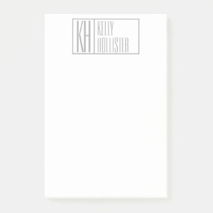 Post-it® Logo Moderne Grey Initiales & Nom