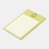 Post-it® Logo Monogramme Art déco empilé sur Vert Jaune (Incliné)