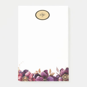 Post-it® Logo Oval Or Cadre Purple Golden Floral