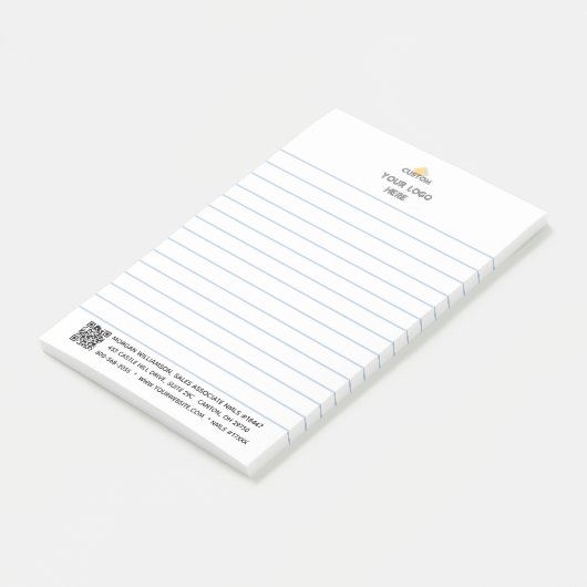 Post-it® Logo personnalisé et code QR lié (Incliné)