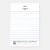 Post-it® Logo personnalisé et code QR lié (Devant)