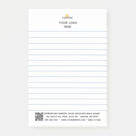 Post-it® Logo personnalisé et code QR lié (Devant)