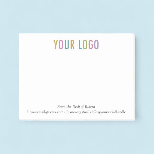 Post-it® Logo Personnalisé Marqué depuis le bureau de