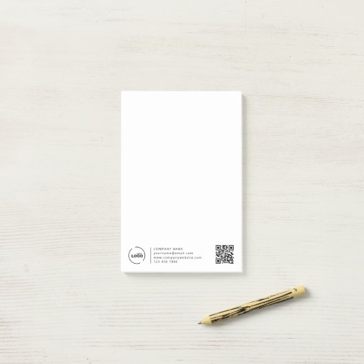Post-it® Logo professionnel moderne d'entreprise Code QR (Sur un bureau)