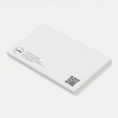 Post-it® Logo professionnel moderne entreprise QR Code gris (Incliné)