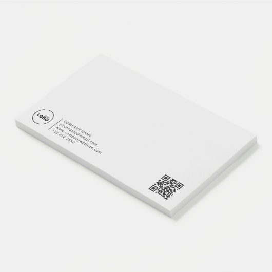 Post-it® Logo professionnel moderne entreprise QR Code gris (Incliné)
